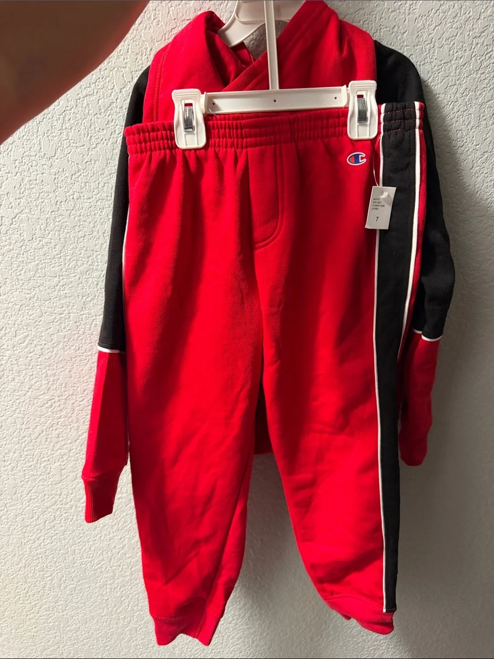 Champion Red and Black Kids Sweatshirt & Joggers Set